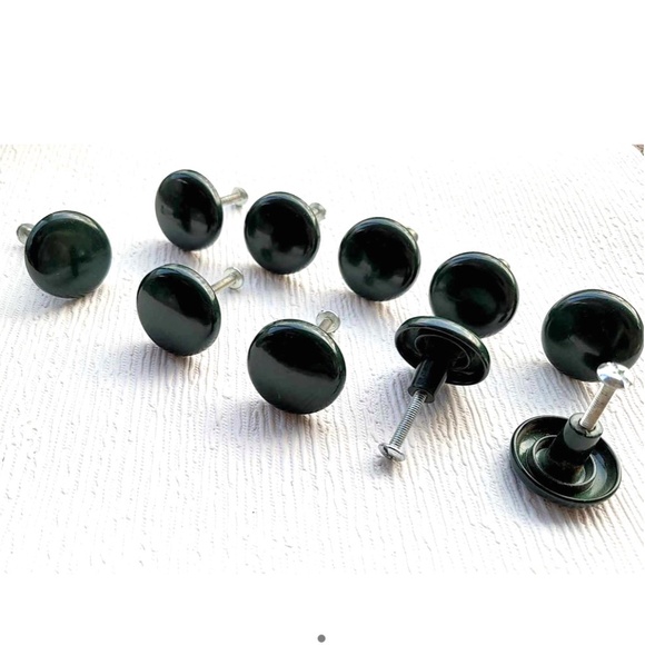 AMEROCK 10 x Round Heavy Metal Dark Green Drawer Knob Handles with Screws #710-0 - Picture 1 of 8